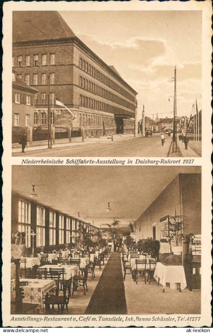 Ansichtskarte Duisburg 2 Bild Ausstellungsrestaurant Ruhrort 1930 - Duisburg