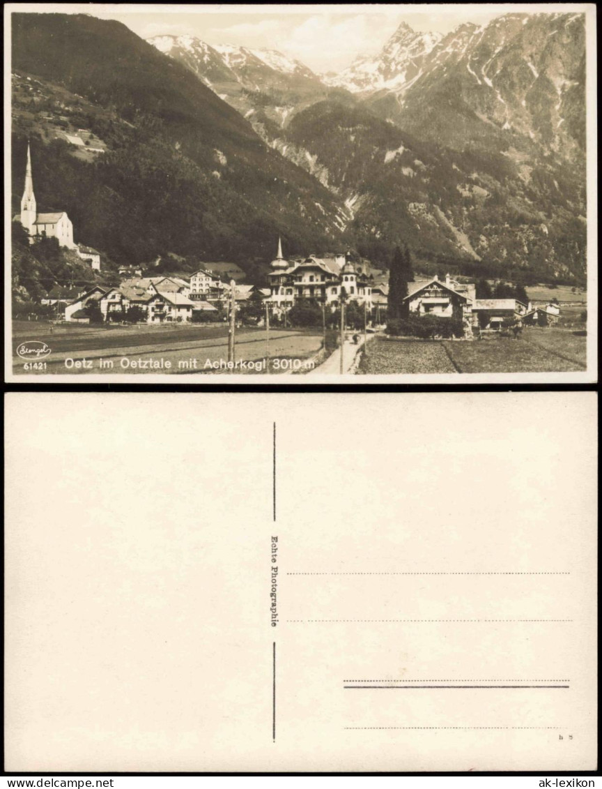 Ansichtskarte Oetz Ötz Tirol Stadtpartie Oetztale Mit Acherkogl 3010 An 1925 - Altri & Non Classificati