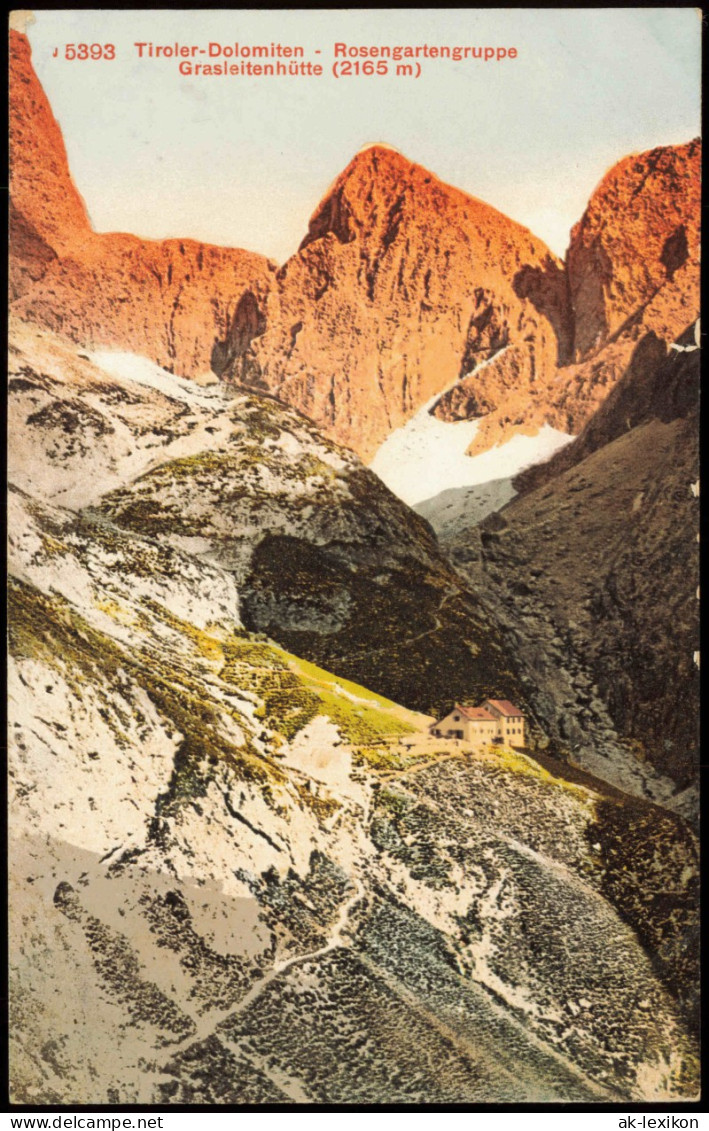 Cartoline Bozen Bolzano Dolomiten Rosengartengruppe Grasleitenhütte 1912 - Otros & Sin Clasificación