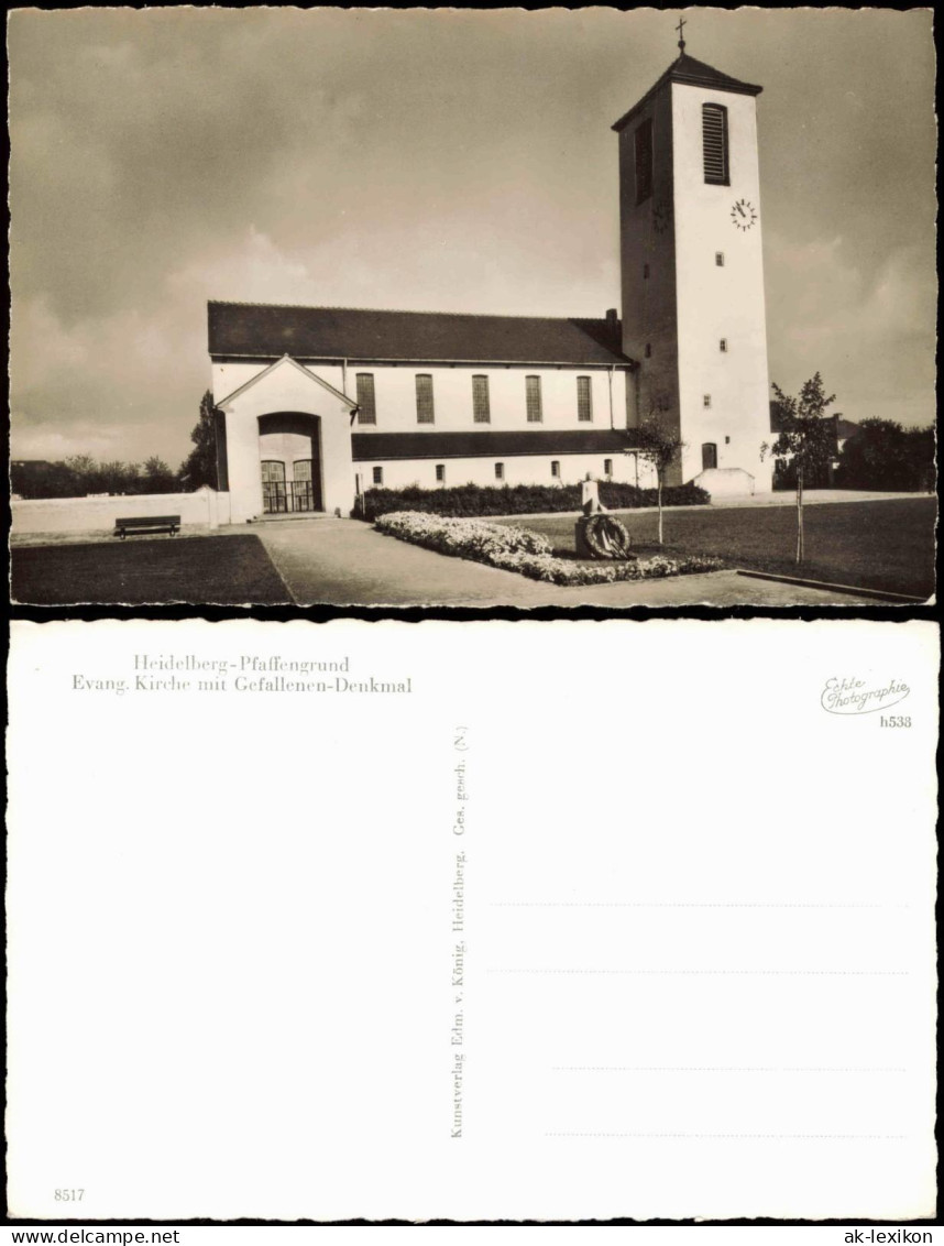 Heidelberg Pfaffengrund Evang. Kirche Mit Gefallenen-Denkmal 1961 - Heidelberg