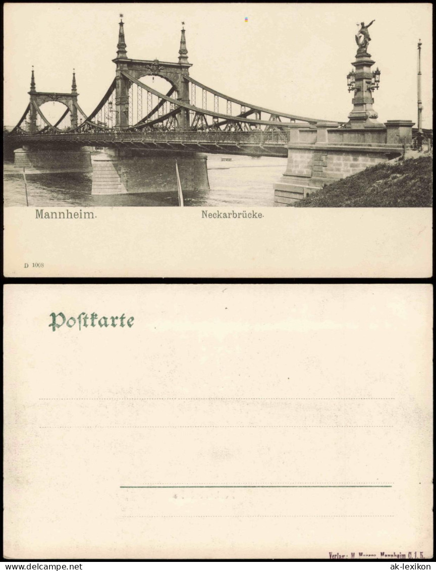 Ansichtskarte Mannheim Neckarbrücke. 1909 - Mannheim