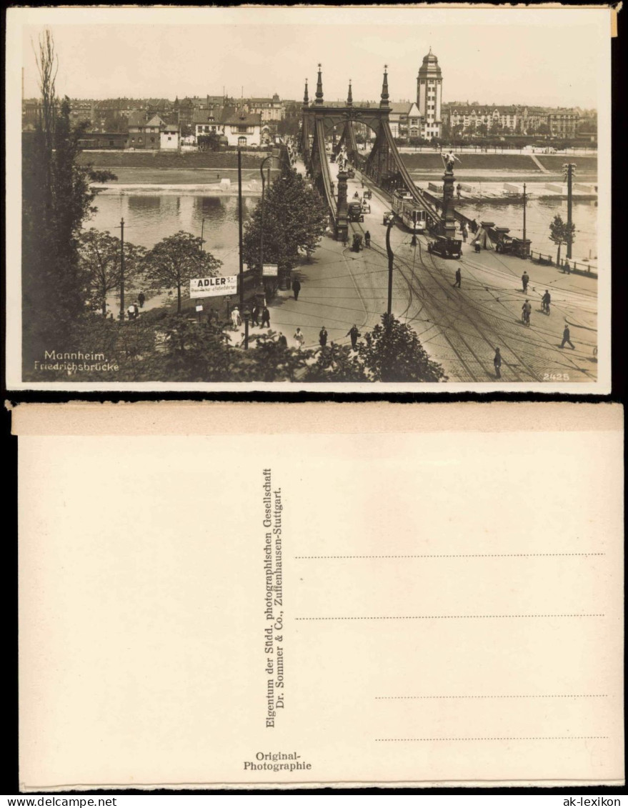 Ansichtskarte Mannheim Friedrichsbrücke, Stadtpanorama 1930 - Mannheim