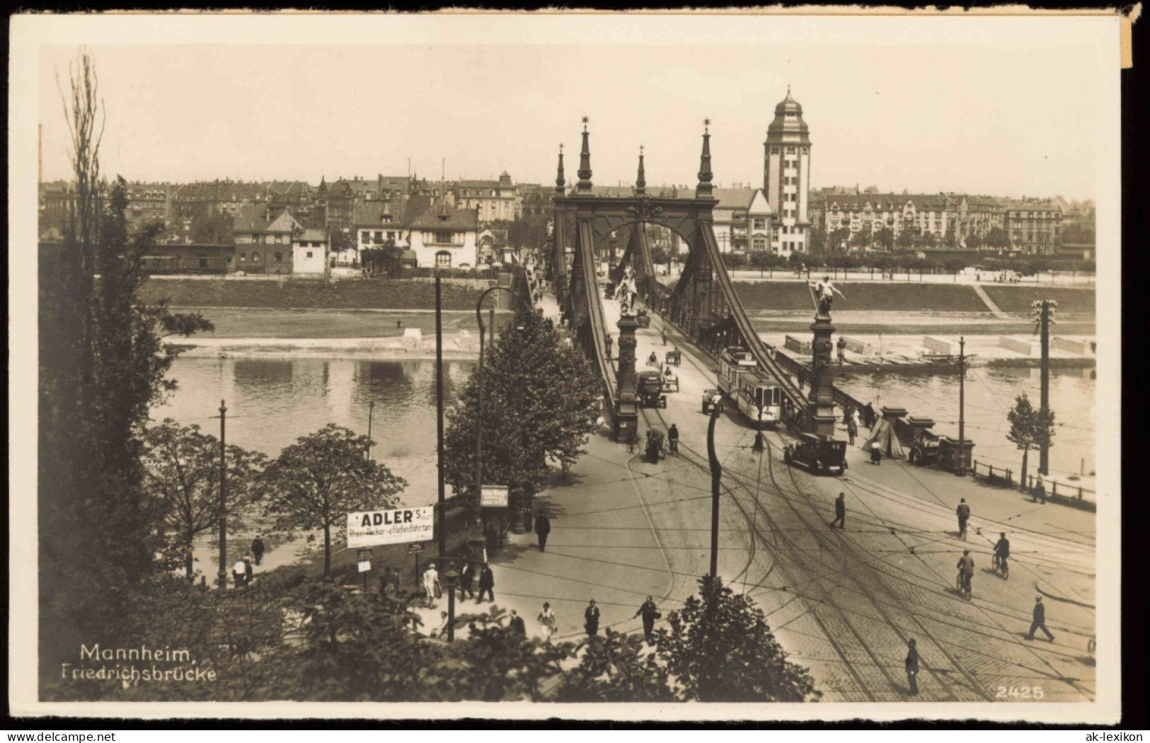 Ansichtskarte Mannheim Friedrichsbrücke, Stadtpanorama 1930 - Mannheim