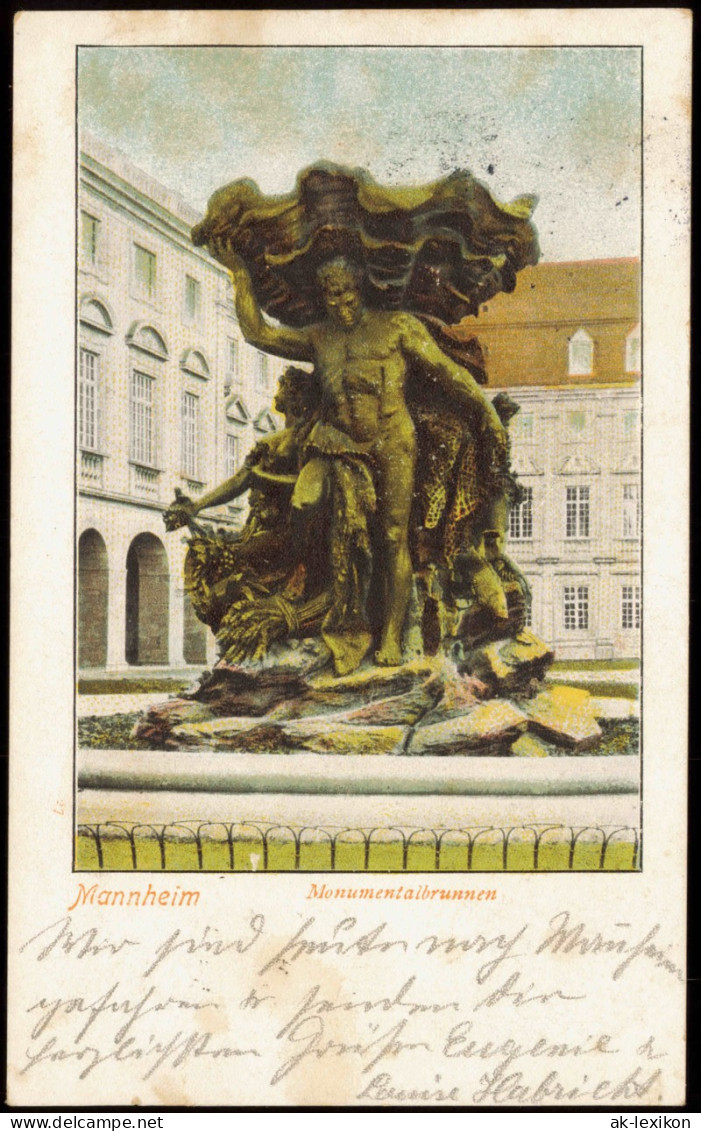 Ansichtskarte Mannheim Monumentalbrunnen - Künstlerkarte 1902 - Mannheim