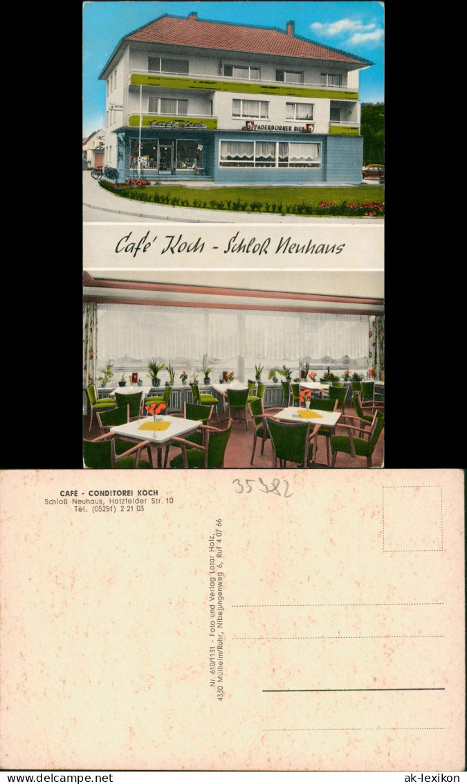 Ansichtskarte Paderborn Café Koch-Schloß Neuhaus 2 Bild 1962 - Autres & Non Classés
