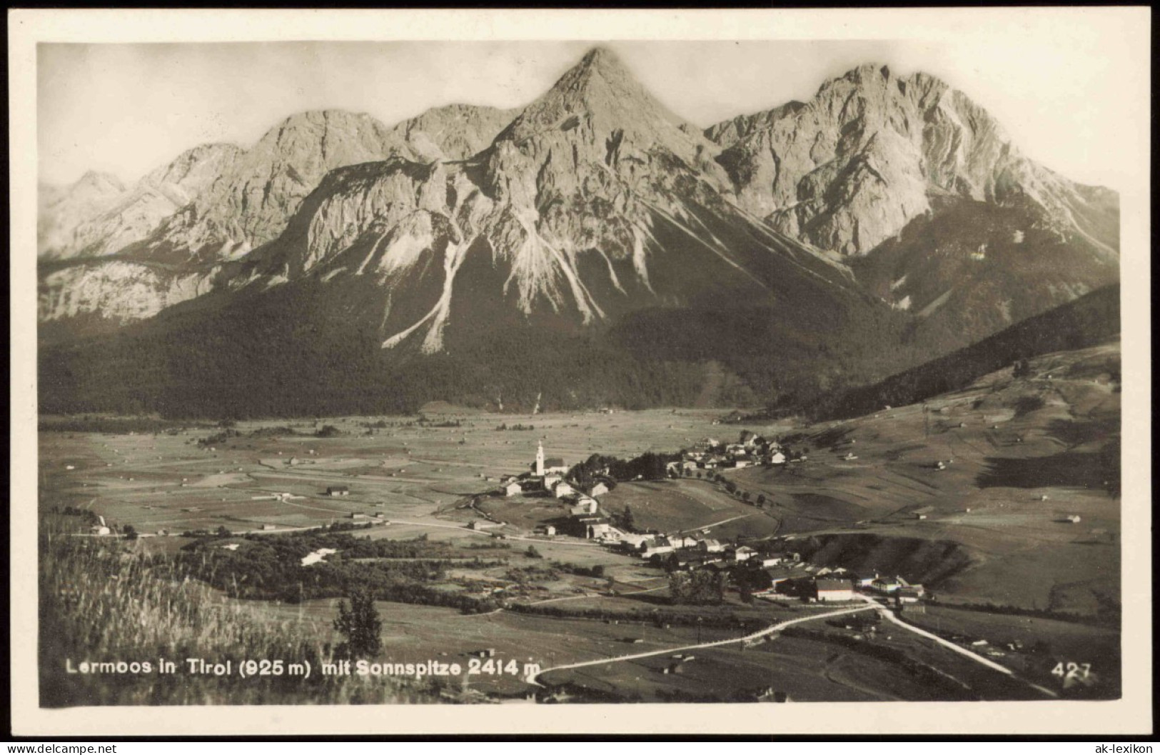 Ansichtskarte Lermoos Panorama-Ansicht Mit Sonnspitze 1930 - Sonstige & Ohne Zuordnung