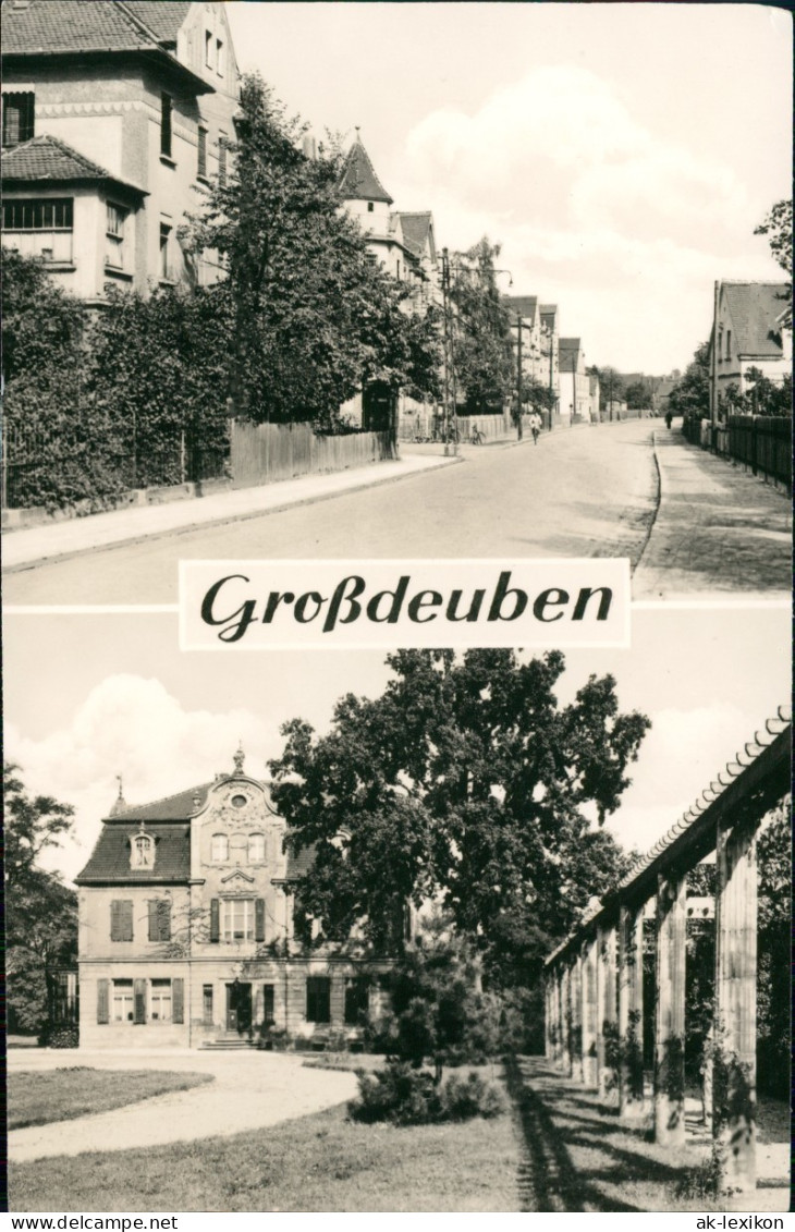 Ansichtskarte Großdeuben-Böhlen 2 Bild: Straße Und Schloß 1965 - Autres & Non Classés