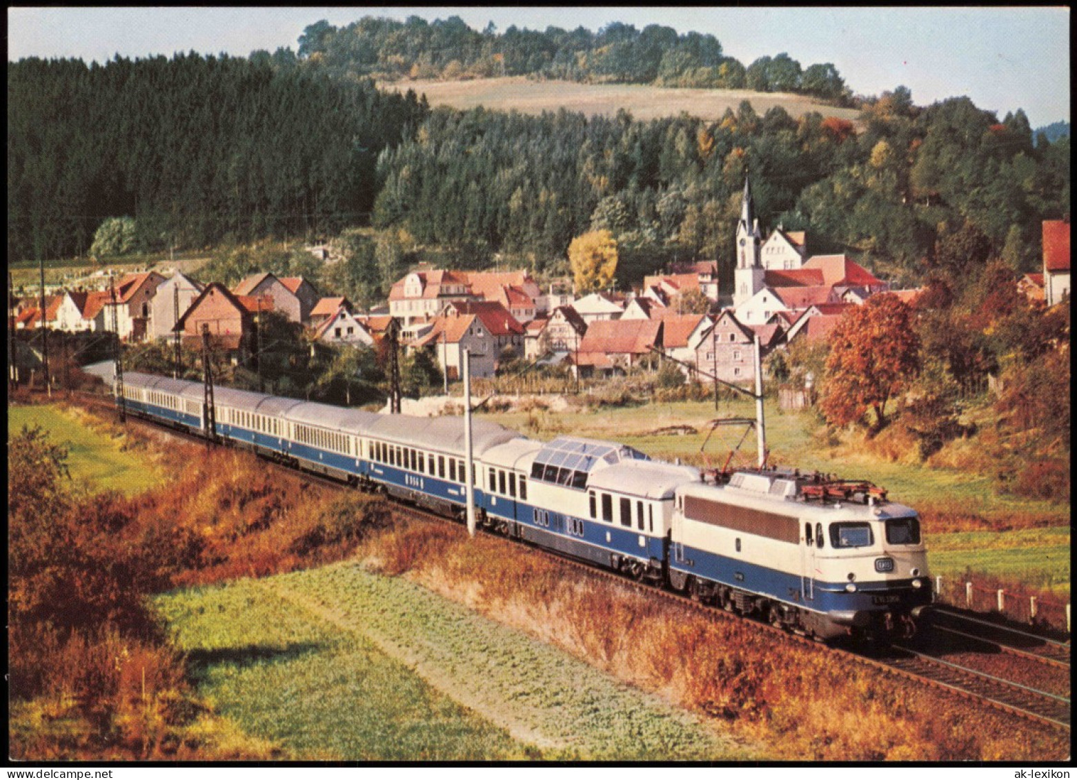 Verkehr KFZ - Eisenbahn Zug Lokomotive TEE Rheinpfeil" Im Spessart 1978 - Treinen