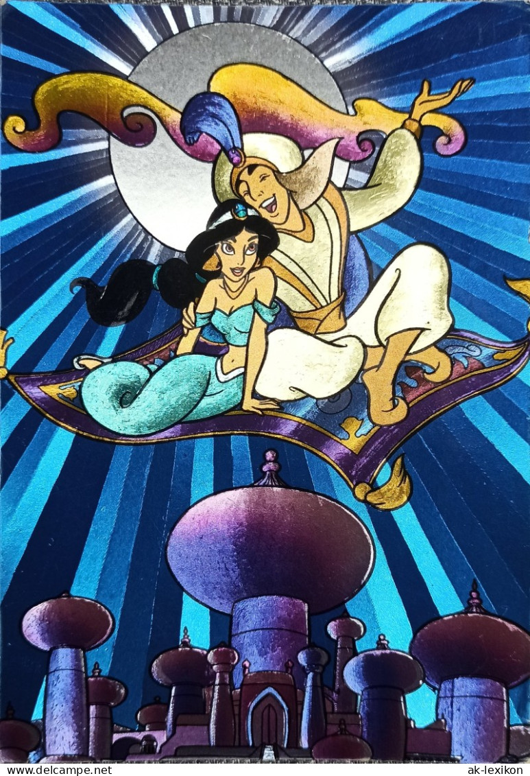 Walt Disney - Zeichentrick Aladin Künstlerkarte 1992 Silber-Effekt - Sonstige & Ohne Zuordnung