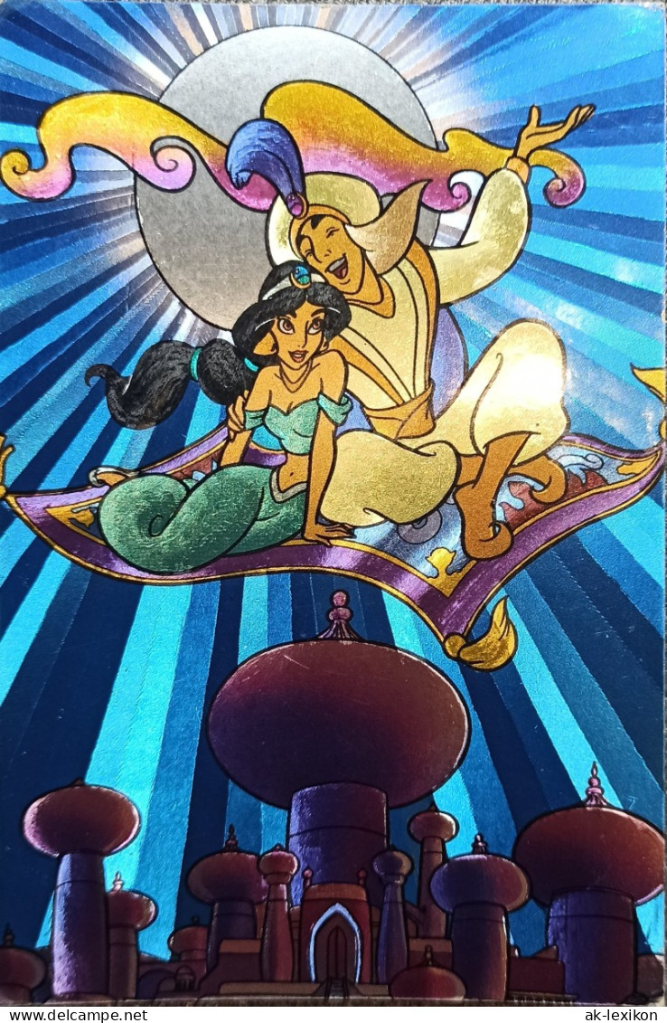 Walt Disney - Zeichentrick Aladin Künstlerkarte 1992 Silber-Effekt - Other & Unclassified