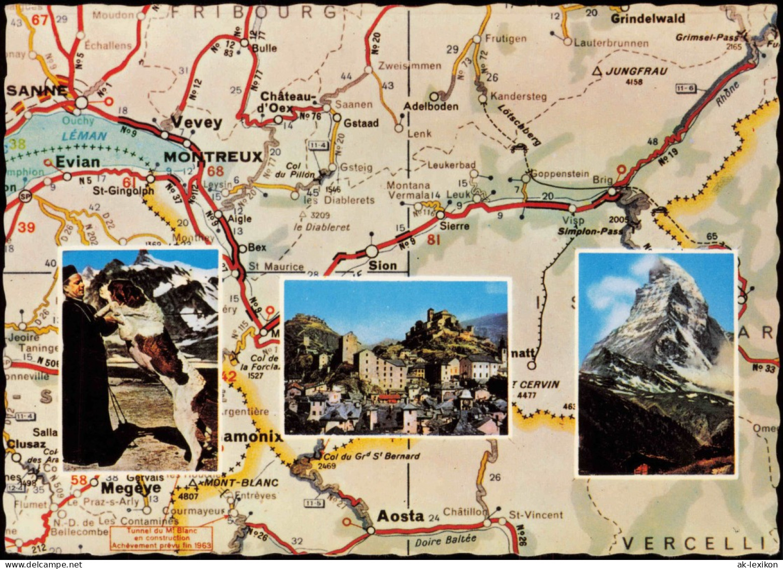 Ansichtskarte  Landkarten Ak Lac Leman Vallee Du Rhone 1978 - Mapas