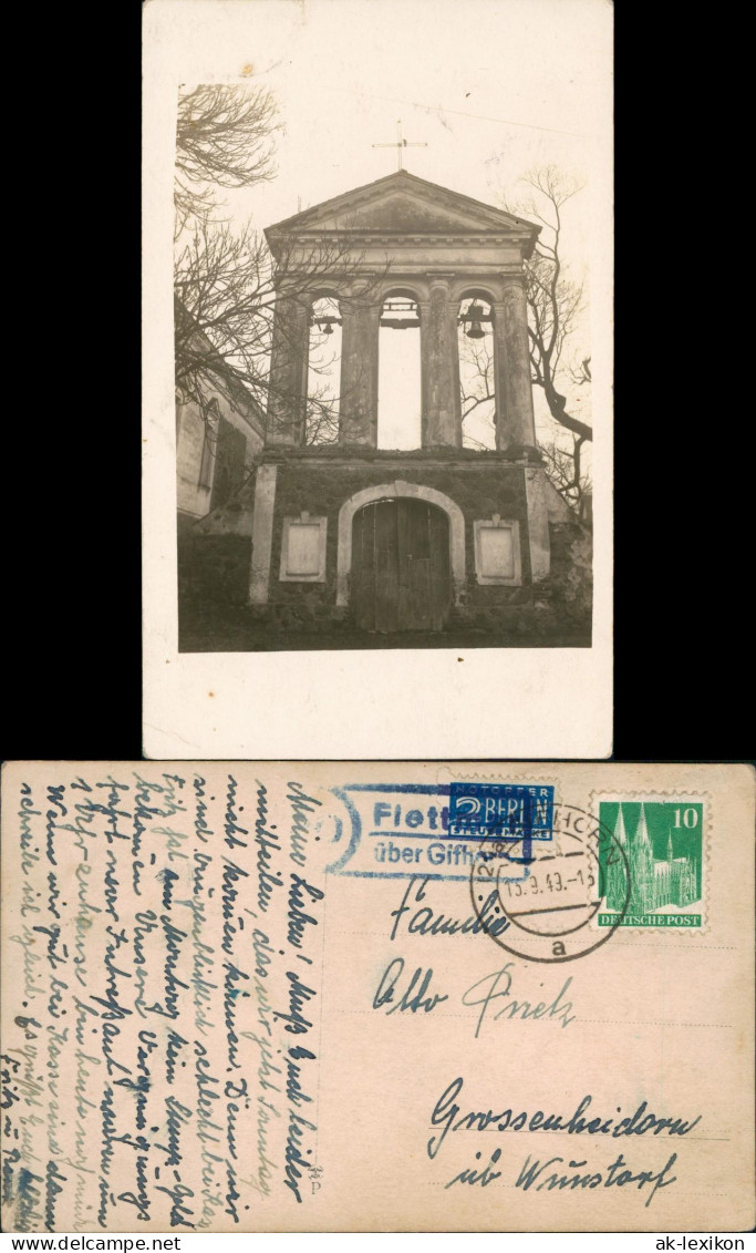 Ansichtskarte  Glockenturm 1949  Gel. Landpoststempel über Gifhorn - Zu Identifizieren