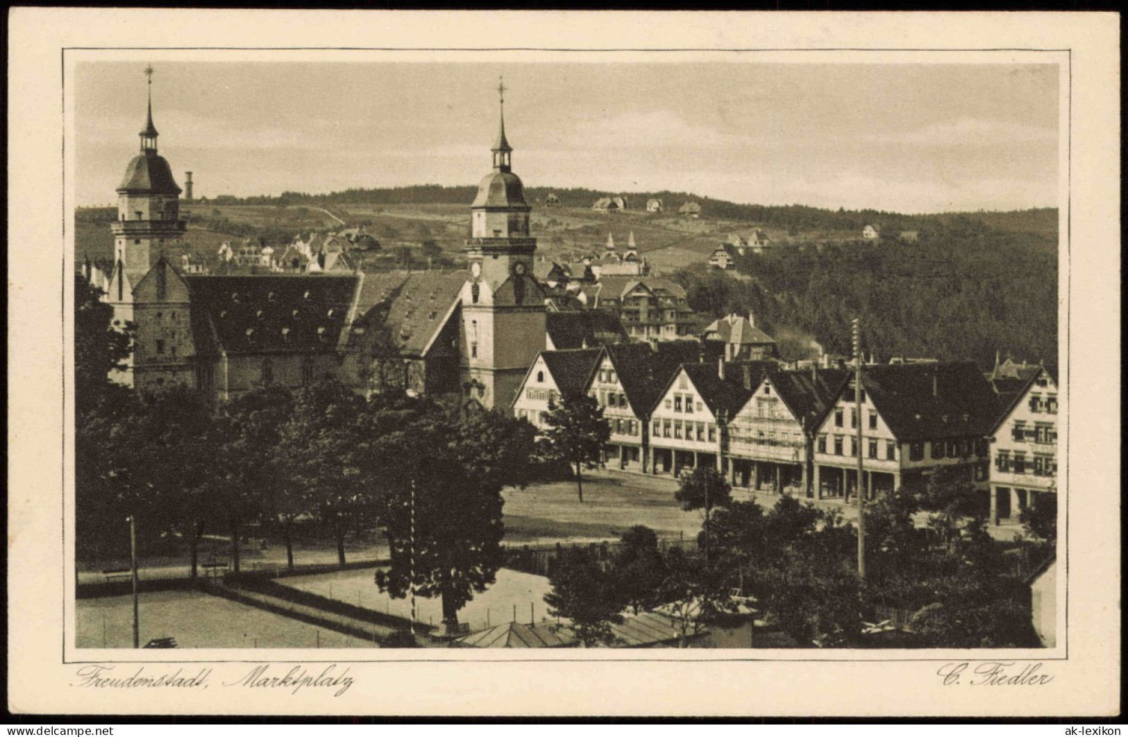 Ansichtskarte Freudenstadt Marktplatz 1928 - Freudenstadt