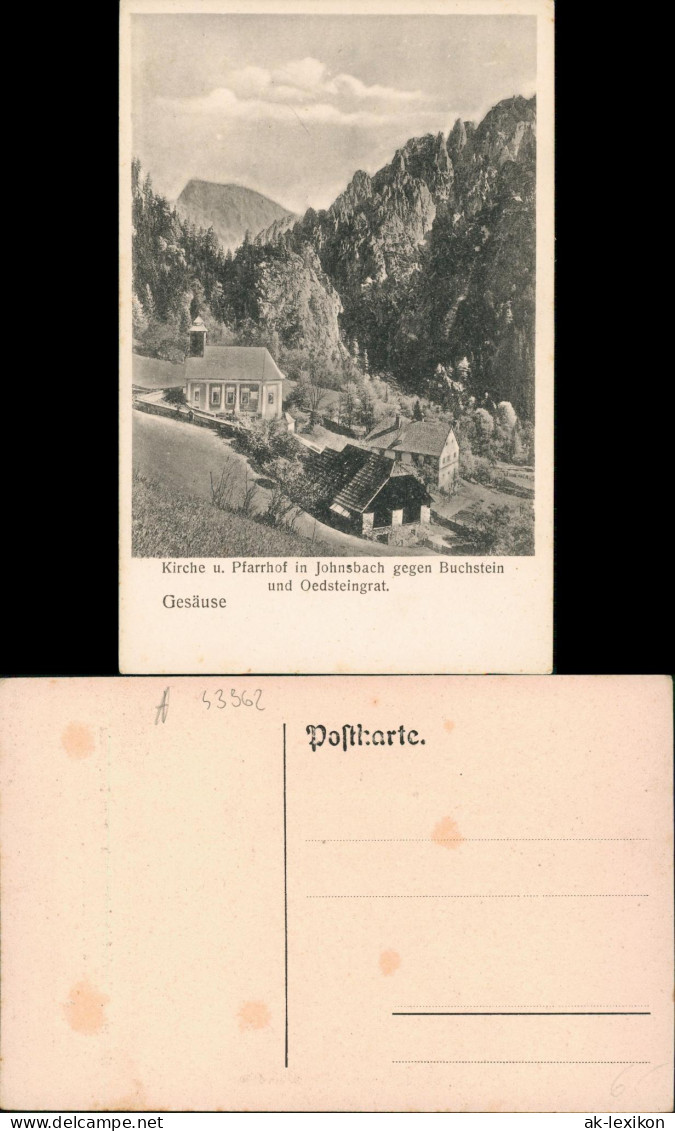 Ansichtskarte Johnsbach-Admont Kirche U. Pfarrhof 1922 - Andere & Zonder Classificatie