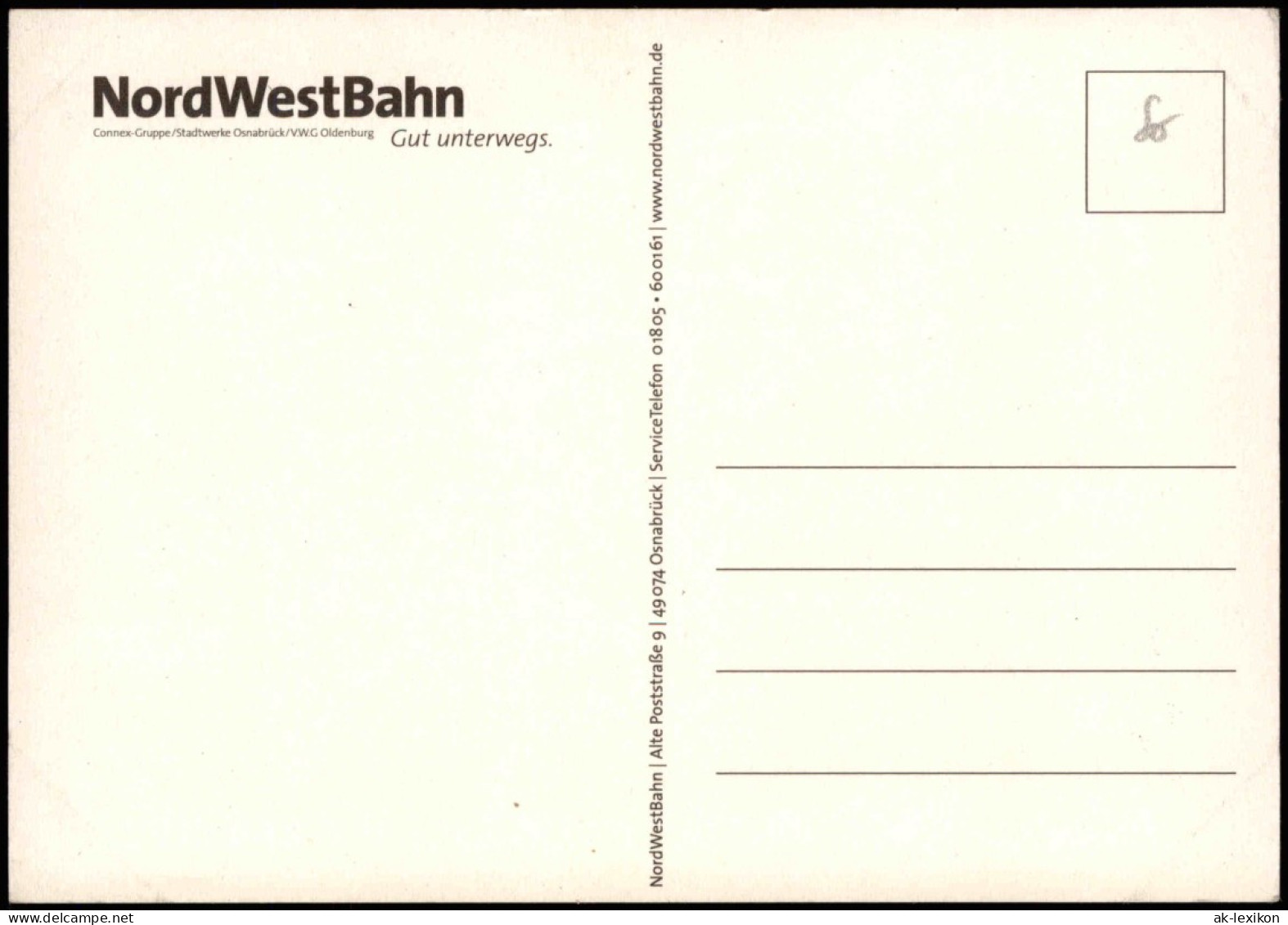 Ansichtskarte  Verkehr Eisenbahn Zug Motiv-AK: NordWestBahn 2000 - Treni