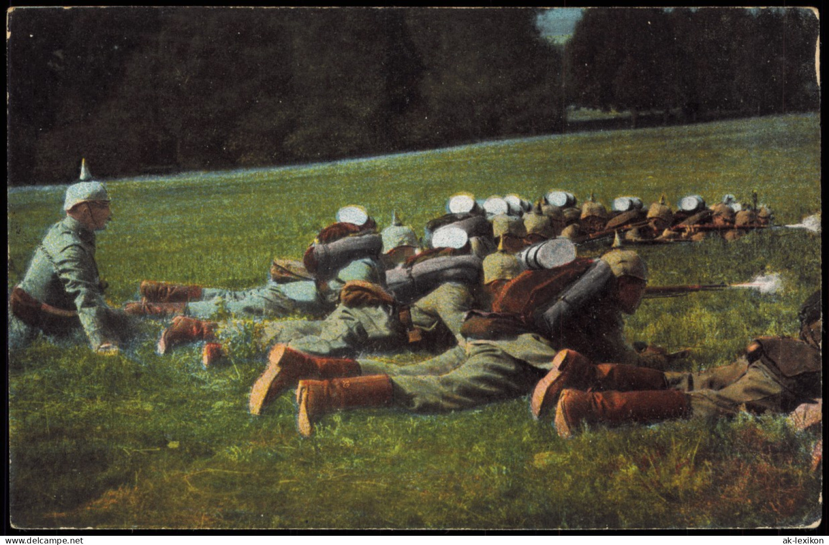 Ansichtskarte   1. WK Vorgehende Infanterie In Stellung 1915   Feldpost - Weltkrieg 1914-18