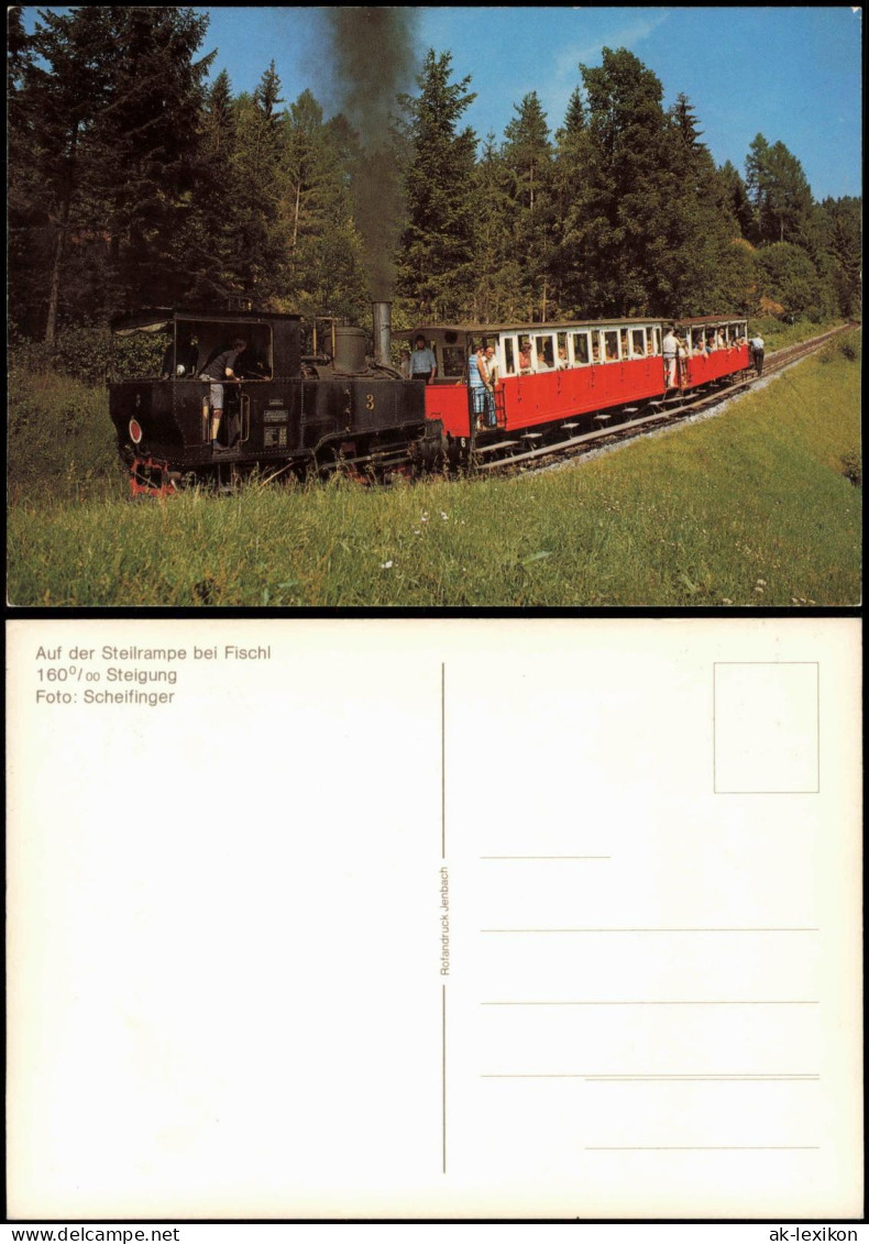 Ansichtskarte  Dampflokomotive Auf Der Steilrampe Bei Fischl 1975 - Eisenbahnen