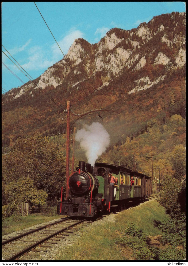 Museumseisenbahn  HIRSCHWANG  Rax Dampflokomotive 1970   Rückseitig   Fahrkarte - Trenes