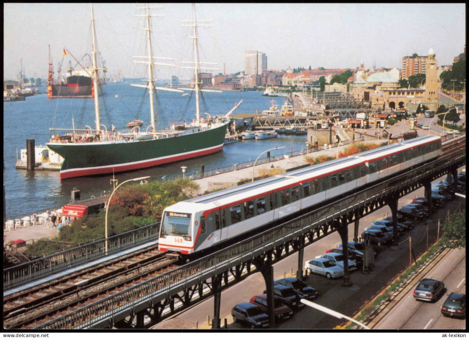 Hamburg Hafen Mit U-Bahn DT4 Auf Dem Viadukt Im Hamburger Hafen 1990 - Autres & Non Classés