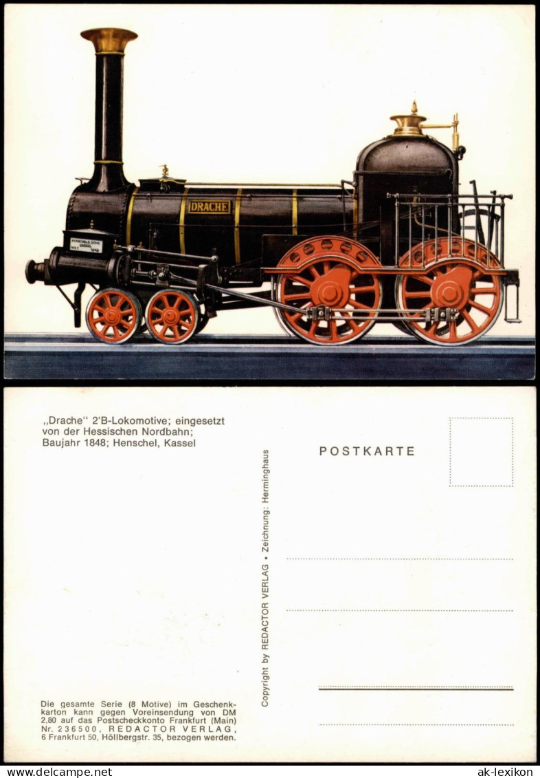 Drache 2'B-Lokomotive Eingesetzt Von Der Hessischen Nordbahn (anno 1848) 1970 - Treinen