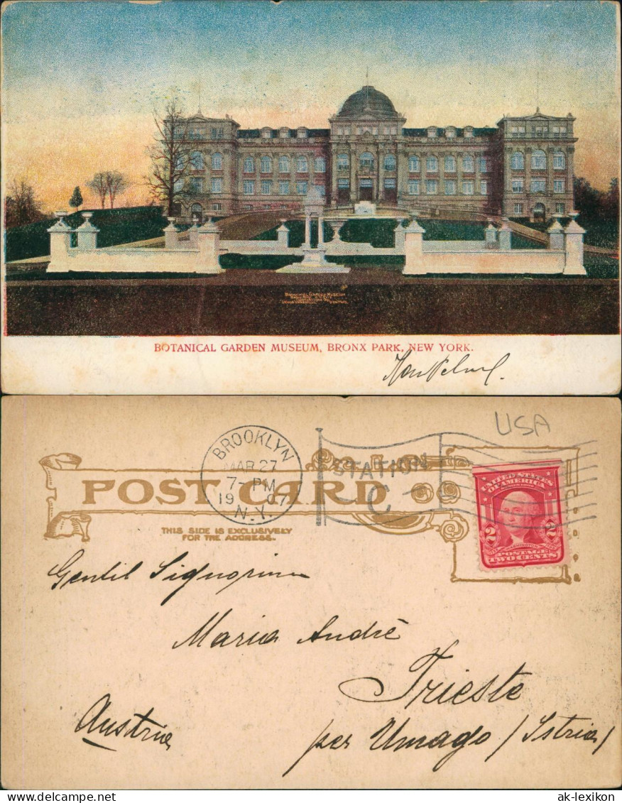 Postcard Bronx BOTANICAL GARDEN MUSEUM, BRONX PARK. 1927 - Autres & Non Classés