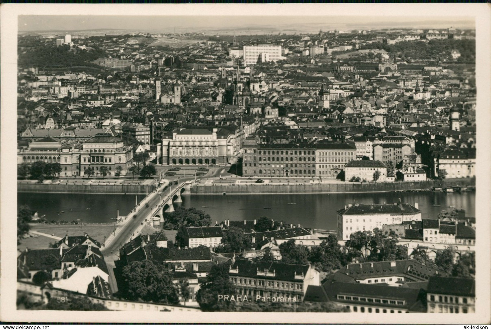 Postcard Prag Praha Panorama-Ansicht PRAHA Panoráma 1950 - Tchéquie