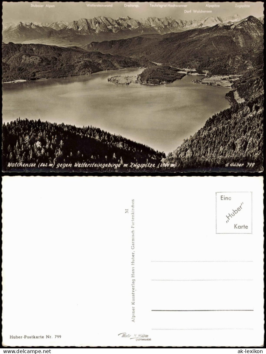 Kochel Am See Walchensee Gegen Wettersteingebirge Mit Zugspitze 1960 - Other & Unclassified