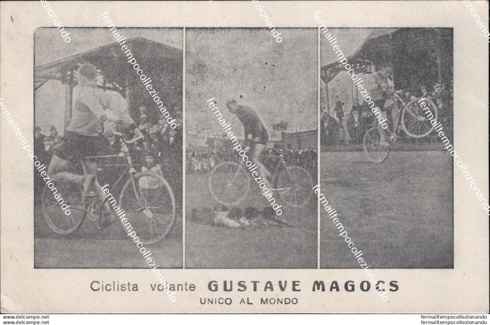 Az247 Cartolina Cartoncino Ciclista Volante Gustave Magocs - Voetbal