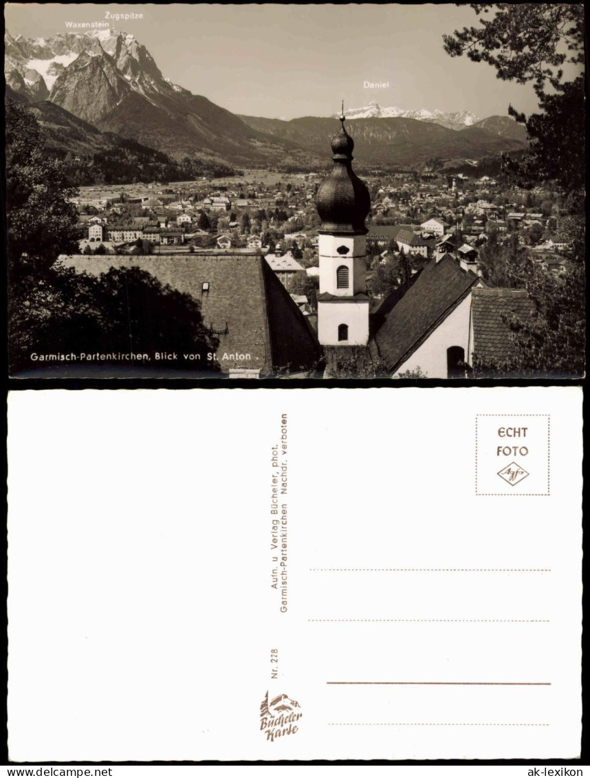 Garmisch-Partenkirchen Panorama-Ansicht, Blick Von St. Anton 1960 - Garmisch-Partenkirchen