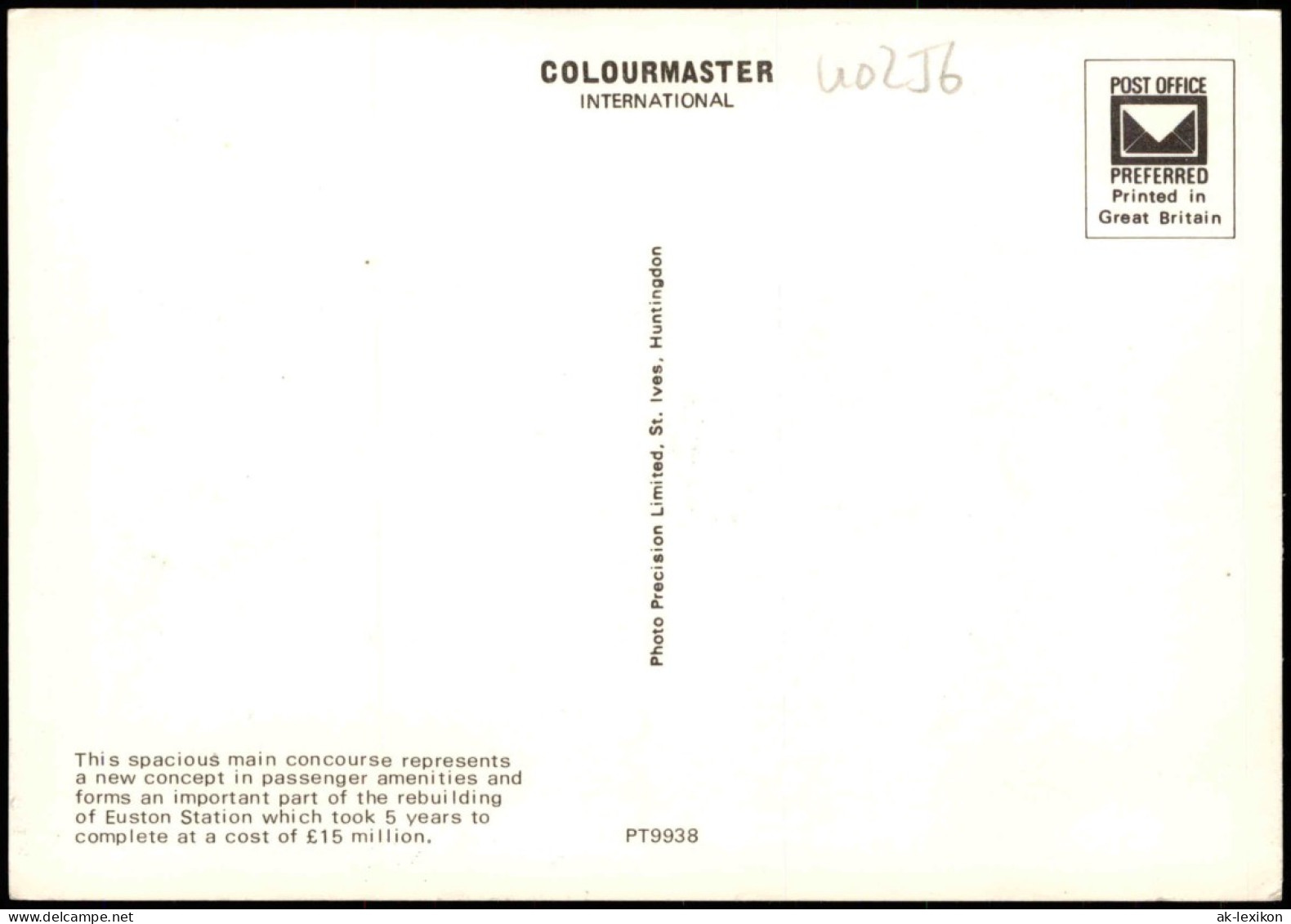 Postcard London THE MAIN CONCOURSE, EUSTON STATION 1985 - Andere & Zonder Classificatie