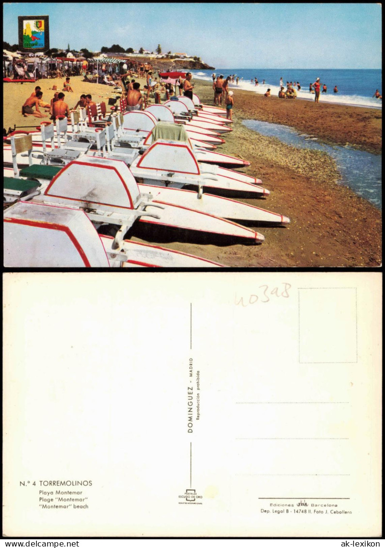 Postales Torremolinos Playa Montemar Trettboote - Andalusien 1979 - Autres & Non Classés