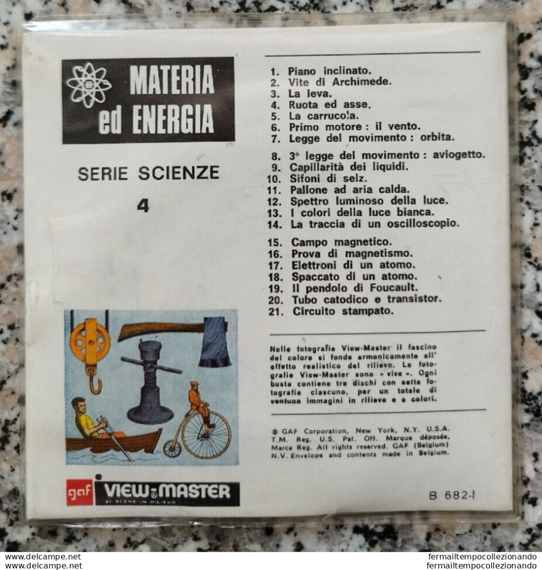 Bp107 View Master  Materia Ed Energia 21 Immagini Stereoscopiche Vintage - Visionneuses Stéréoscopiques