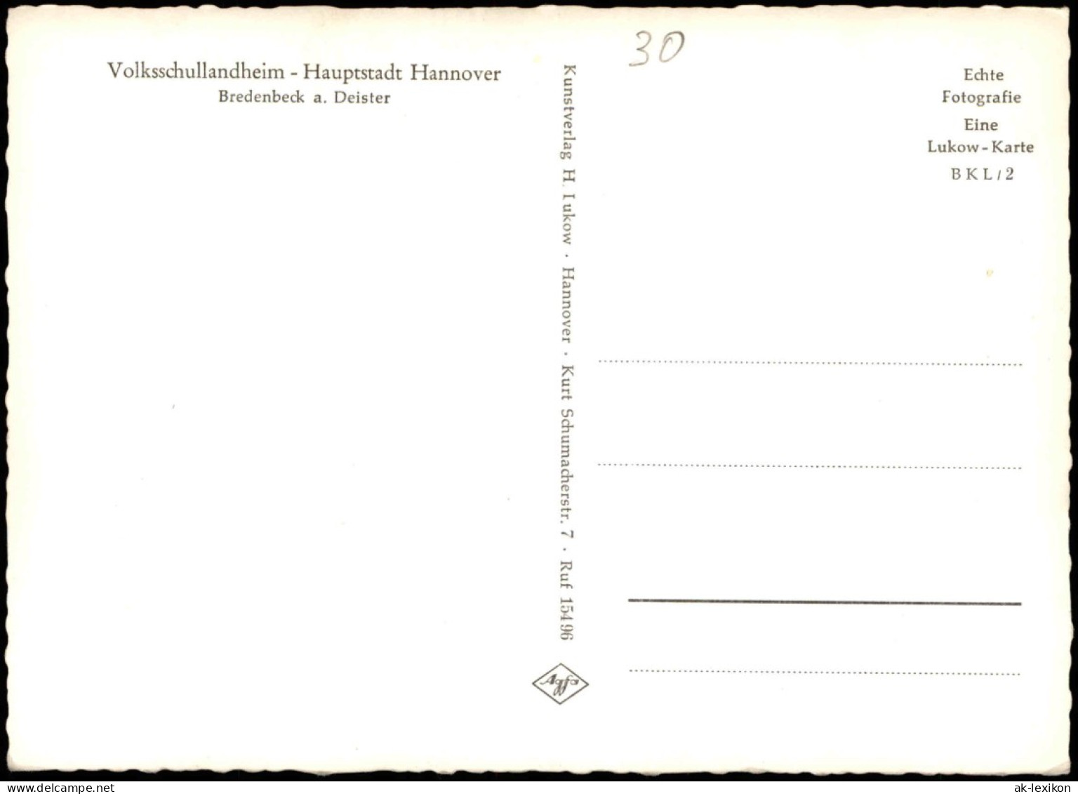 Bredenbeck Deister-Wennigsen   Volksschullandheim Hauptstadt Hannover 1970 - Other & Unclassified