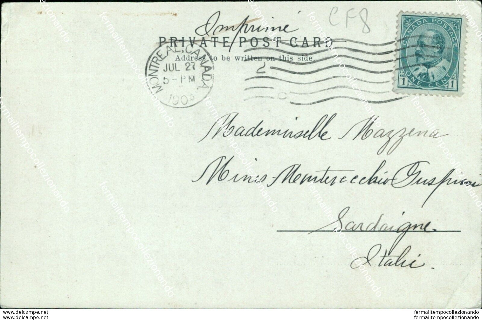 Cf8 Cartolina Montreal Unicersity Larcal Canada 1904 - Other & Unclassified