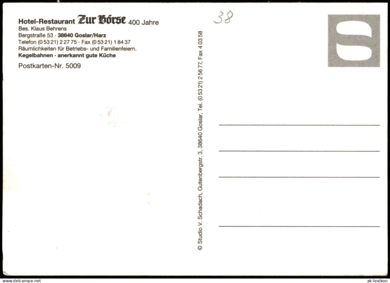Goslar Hotel-Restaurant Zur Börse (Mehrbildkarte) Bes. Klaus Behrens 1980 - Goslar