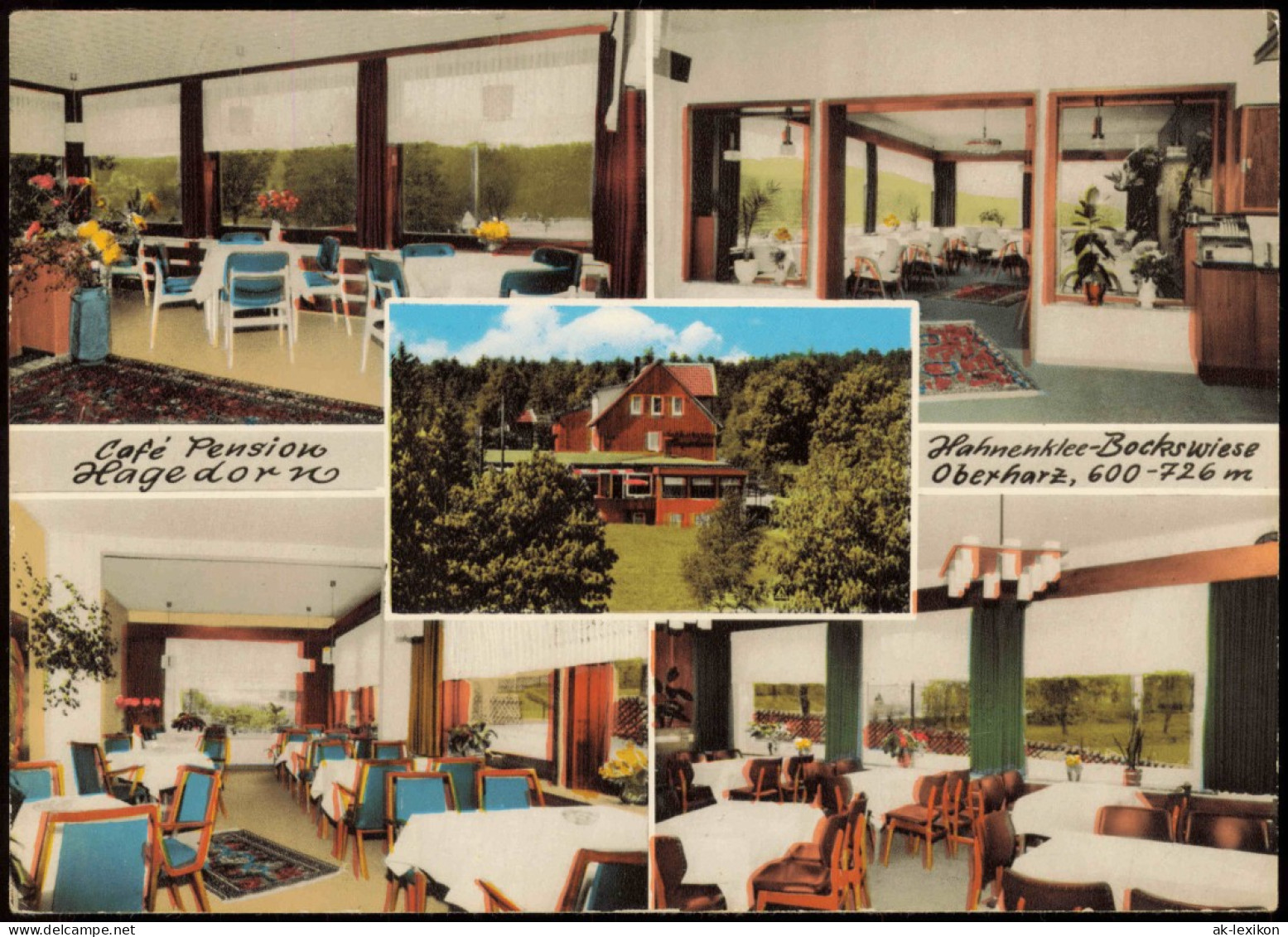 Ansichtskarte Hahnenklee-Goslar Cafe Pension Hagedorn (Mehrbildkarte) 1974 - Goslar