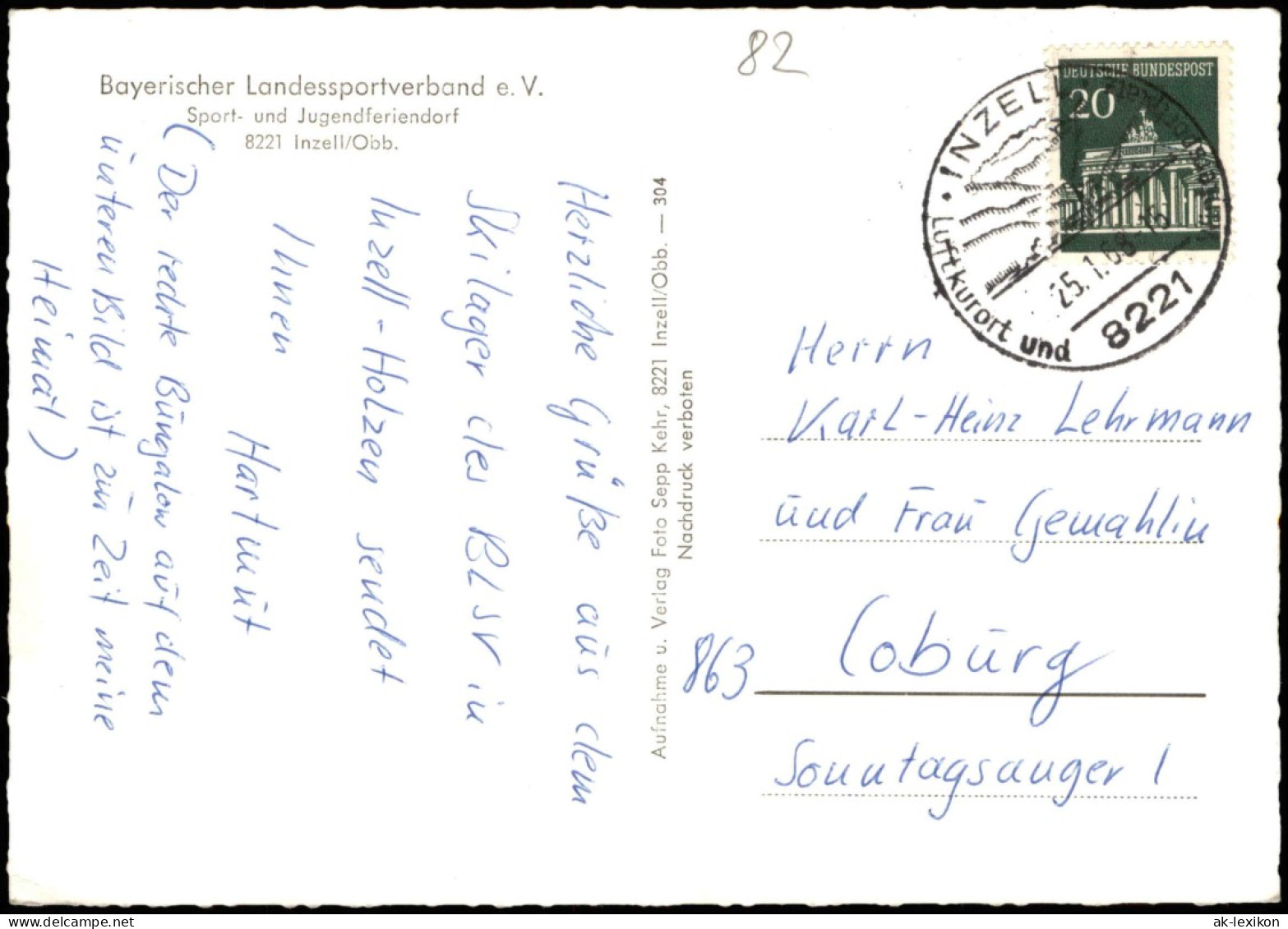 Inzell / Obb. Bayerischer Landessportverband E. V. MB Winter 1968 - Autres & Non Classés