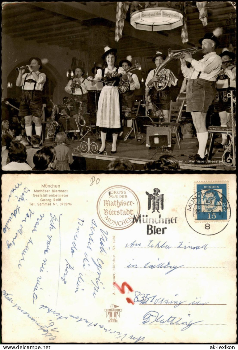 Ansichtskarte München Mathäser Bierstadt Gaststättenbetriebe Konzert 1963 - München