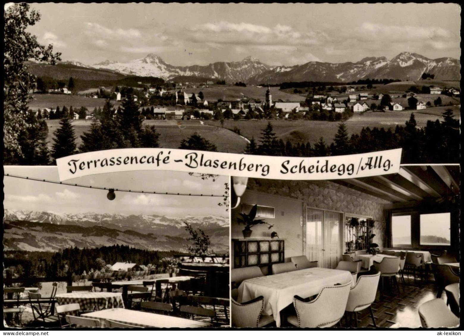 Ansichtskarte Scheidegg Terrassencafé-Blasenberg - 3 Bild 1967 - Autres & Non Classés