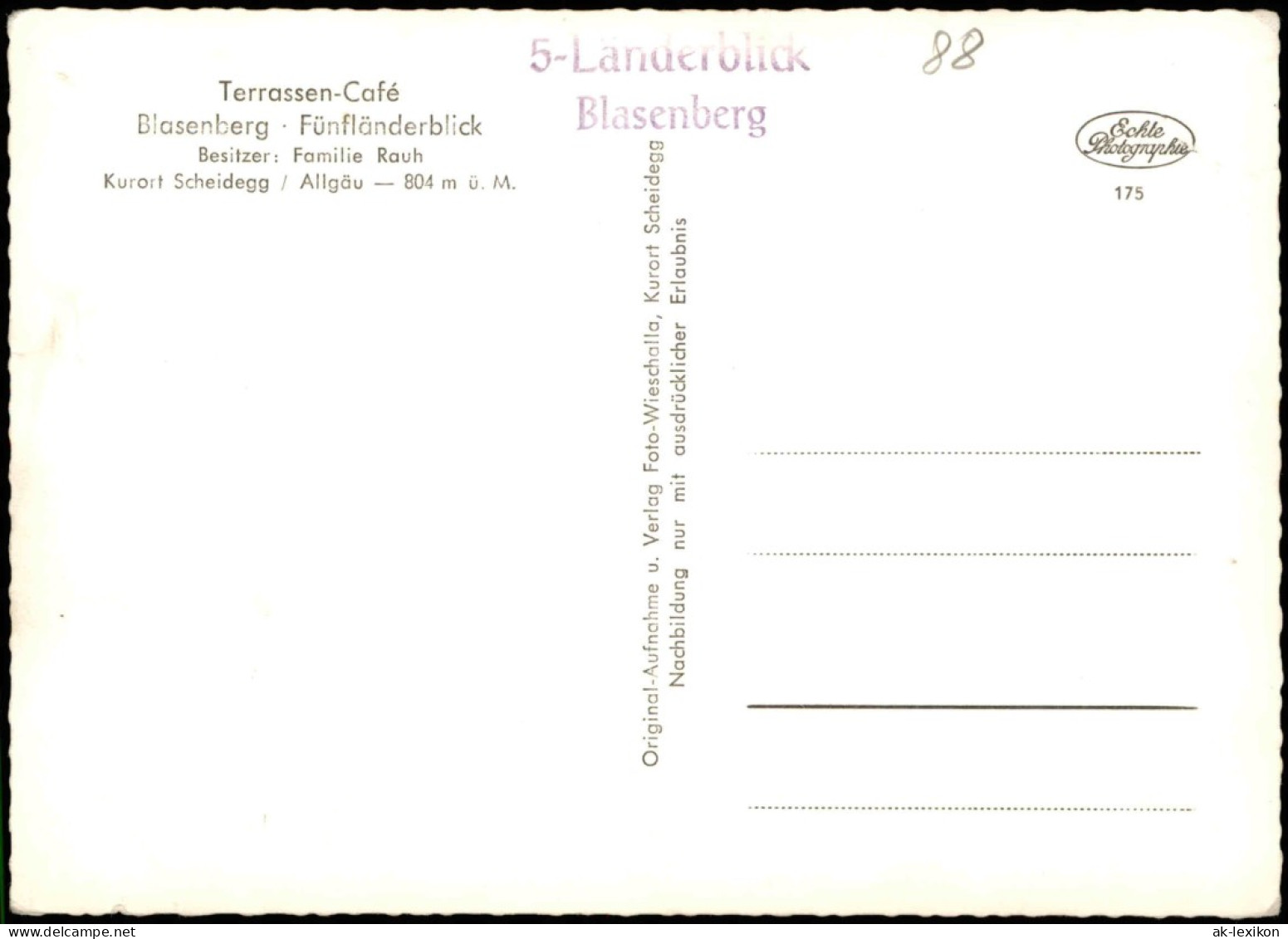 Ansichtskarte Scheidegg Terrassencafé-Blasenberg - 3 Bild 1967 - Autres & Non Classés