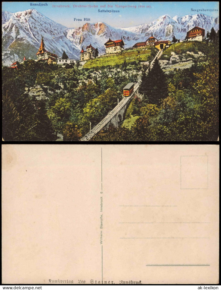 Ansichtskarte Innsbruck Hungerburgbahn, Sattelspitzen 1912 - Innsbruck