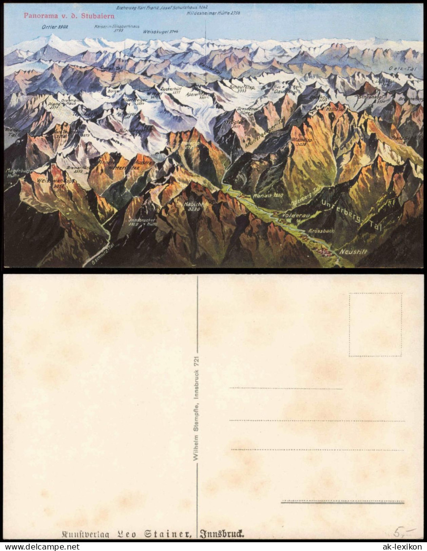 Ansichtskarte Sölden (Ötztal) Bergkette V.d. Stubaiern 1912 - Other & Unclassified