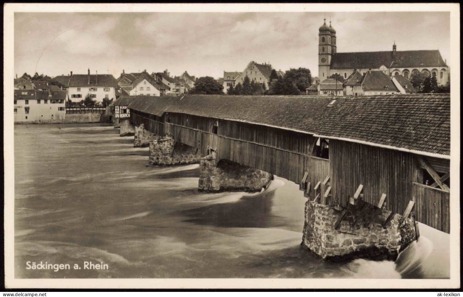 Ansichtskarte Bad Säckingen Rhein-Brücke, Stadt 1953  Gel. Notopfer Berlin - Bad Saeckingen