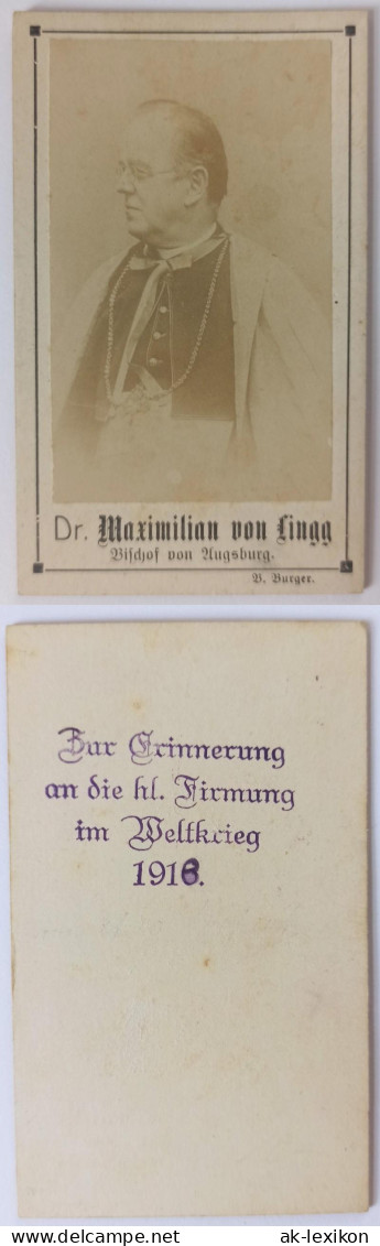 Portrait Geistliche  Maximilian  Lingg Bischof Von Augsburg. 1916 Kabinettfoto - Altri & Non Classificati