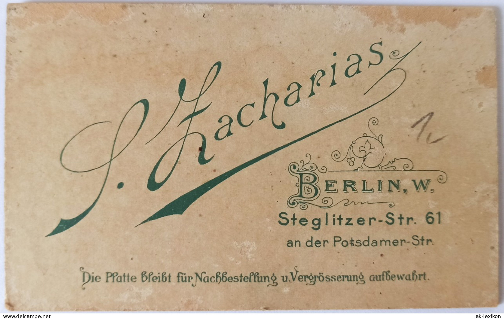 Soziales Leben - Junger Mann CDV Photo Zacharias Berlin 1895 Kabinettfoto - Personen
