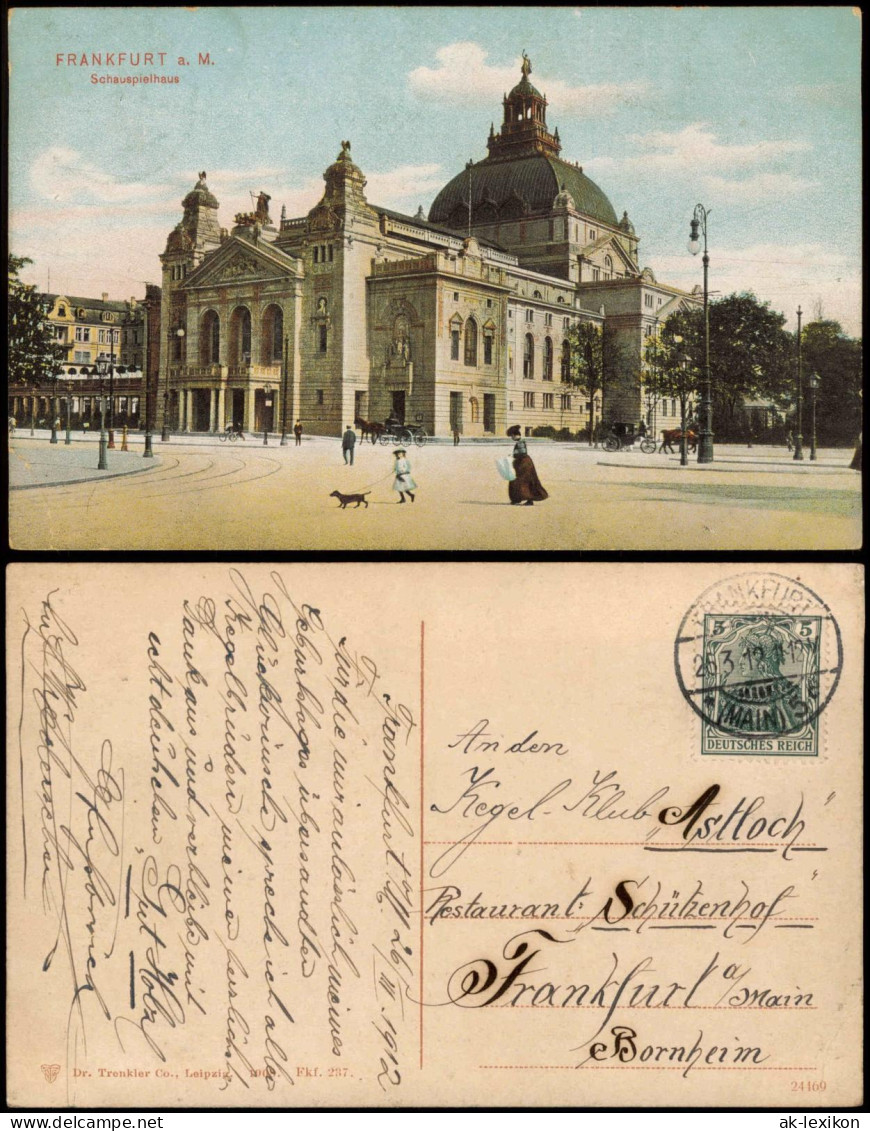 Ansichtskarte Frankfurt Am Main Schauspielhaus 1912 - Frankfurt A. Main