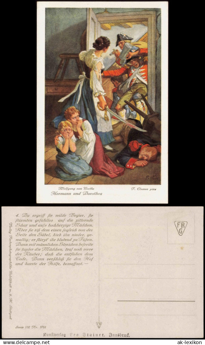 Ansichtskarte  Art-Postcard Wolfgang Von Goethe Hermann Und Dorothea 1910 - Pintura & Cuadros