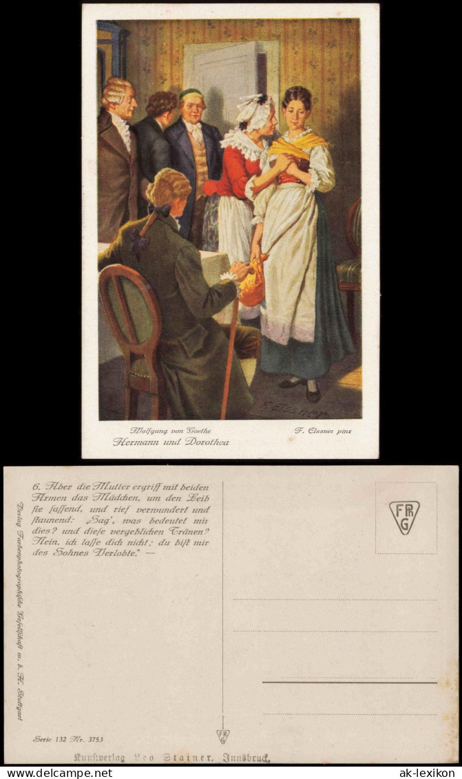 Ansichtskarte  Wolfgang Von Goethe Hermann Und Dorothea Künstlerkarte 1910 - Peintures & Tableaux
