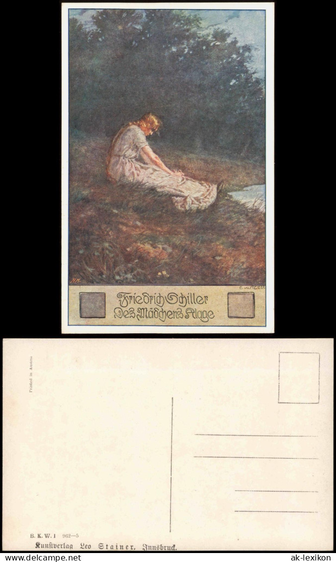 Künstlerkarte Kutzer: Friedrich Schiller Des Mädchens Plage 1910 - Malerei & Gemälde