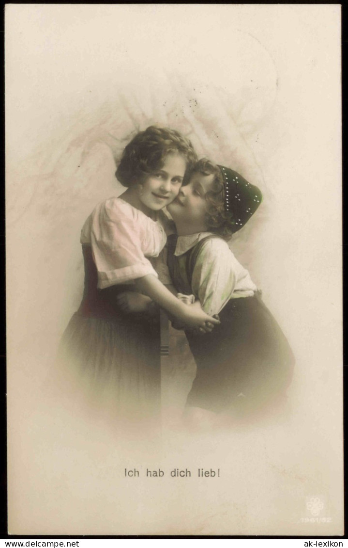 Kinder Künstlerkarte Fotokunst Mädchen Ich Hab Dich Lieb! 1910 - Abbildungen